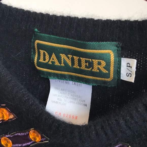 Vintage Black Handmade beaded long sleeve blouse - Picture 4 of 5